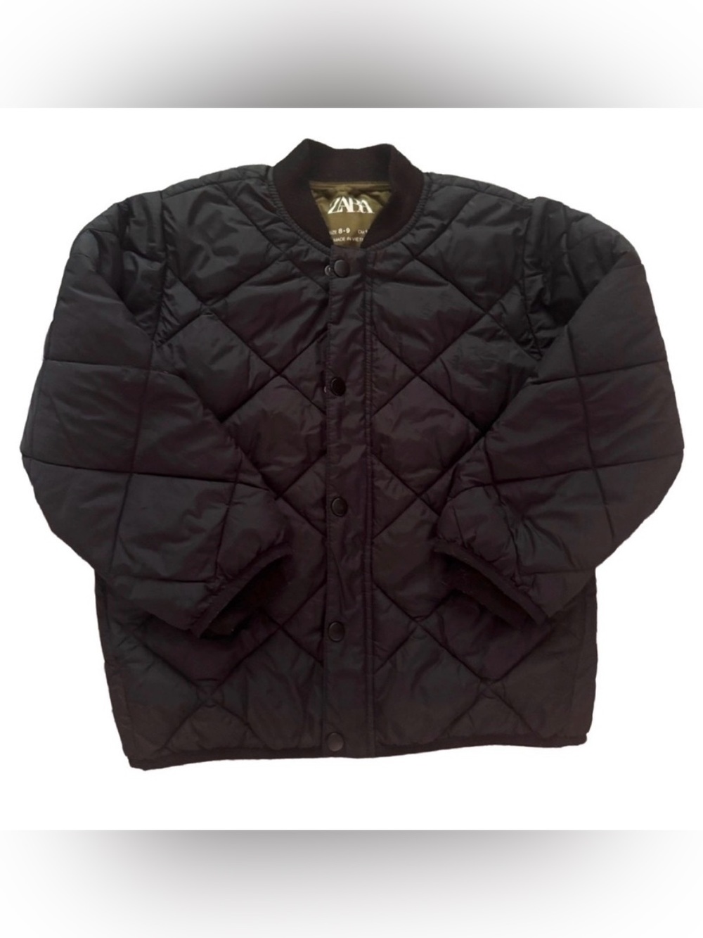 Zara Boys Black Quilted Bomber Jacket, 8-9